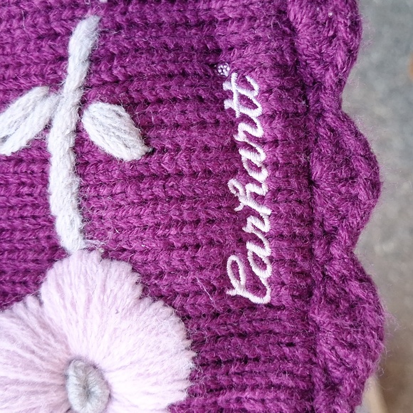 RARE Carhartt Floral embroidered Beanie Womens OS Purple & Pink main image 4